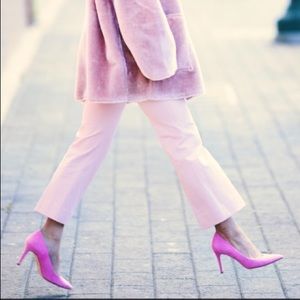 james chan Fabian Pink Suede Leather Heels 9.5